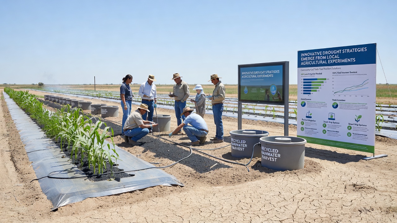 Close-up view of soil moisture sensors installed in experimental agricultural plots